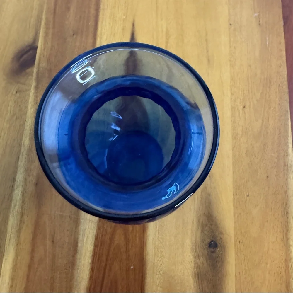 Indiana Glass cobalt‎ blue illusions optic swirl vase